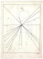 Kassák jelzéssel: A szerelem hálójában. Vegyes technika, papír, lap szélén szakadásokkal, 34x27 cm