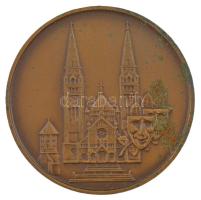 DN "Szeged" a Szegedi Dómot ábrázoló kétoldalas bronz emlékérem (60mm) T:2 patina, szennye...