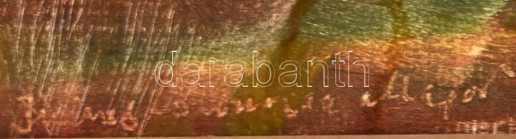 Julius C... Major jelzéssel: Vízparti táj. Olaj, farost. 40x49 cm. Dekoratív fakeretben