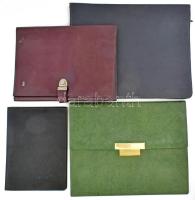 4 db irattartó, bőr/műbőr, 21,5x16 cm és 32,5x25,5 cm között