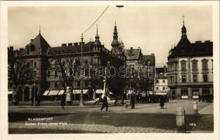 Klagenfurt, Kaiser Franz Josef Platz, Wiener bank / street vie, shops, bank, market