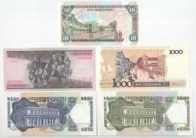 Vegyes: Brazília 1984. 500C + 1988. 1000C "1 Cruzado Novo" felülbélyegzéssel + Kenya 1992....