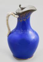 Ón fedeles fajansz kiöntő. Kézzel festett, jelzés nélkül, XIX. sz. 21 cm