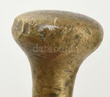Antik bronz patikai mozsár. Törővel d: 10 cm, m: 11 cm