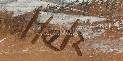 Metzné Nagy Ilona (?-): Táj. Olaj, farost, jelzett, dekoratív fakeretben, 30×40 cm