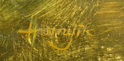 Hornyik Zoltán (1960-): Magányosan. Olaj, farost, jelzett. Dekoratív fakeretben. 50×70 cm