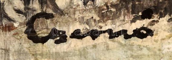 Csernó Judit (1925-2000): Téli falu. Olaj, vászon. Jelzett. Hátoldalán Képcsarnok Vállalat címkéjéve...