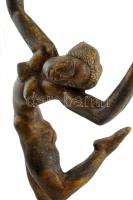 Kerényi Jenő (1908-1975): Táncosnő (Táncoló art deco nőalak), bronz szobor, fém alapon Jelzett 35 cm