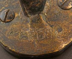 Kerényi Jenő (1908-1975): Táncosnő (Táncoló art deco nőalak), bronz szobor, fém alapon Jelzett 35 cm