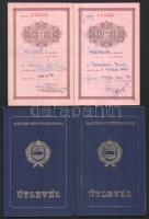 1989-1990 A Magyar Népköztársaság által kiállított 2 db fényképes útlevél, egyikben ciprusi és tener...