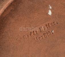 Badár Balázs Mezőtúr áttört, virágos fali dísztál. Kézzel festett, kopott, jelzett d: 28 cm