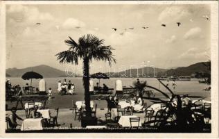 1926 Klagenfurt am Wörthersee, Ausblick vom Café Restaurant des Strandbades / beach, café and restaurant