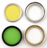 4 db előtétlencse, közte két színszűrő, vegyes állapotban, bőrtokban