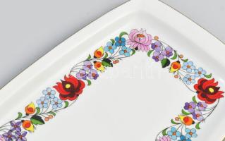 Kalocsai porcelán süteményes készlet 6+1 db. Maricás, jelzett, hibátlan d: 15 cm, h 36 cm