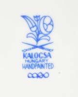 Kalocsai porcelán süteményes készlet 6+1 db. Maricás, jelzett, hibátlan d: 15 cm, h 36 cm