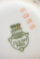 Zsolnay art deco mintás vázácska. Kézzel festett, jelzett, minimális kopással 9 cm