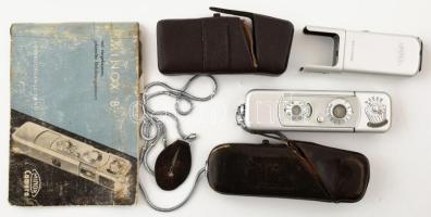 cca 1960 Minox B német gyártmányú mini kém fényképezőgép, tartozékkal, eredeti tokjában, használati útmutatóval / cca 1960 Minox B vintage German miniature camera, with accessories
