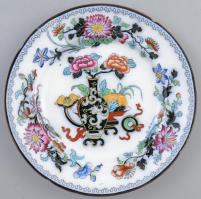 cca XIX. sz. vége, Kanji japán "Noma" porcelán, virágmintákkal és különböző szimbólumokkal díszítve, jelzéssel, kis kopással és hajszálrepedéssel, d: 20 cm