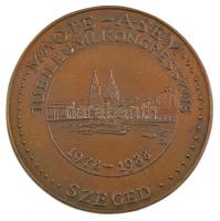 Stanzel Antal (1938-1998) 1988. "MAOTE - ASEM Jubileumi Kongresszus - Szeged - 1978-1988" egyoldalas, öntött bronz plakett (117mm) T:1-