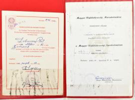 9 db vegyes kitüntetés adományozó, dicsérő oklevél