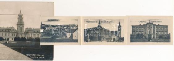 Keszthely, Festetics kastély. leporellólap 10 képpel, Mérei Ignác kiadása (EK)