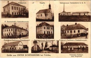 Jedlová, Jedlová u Policky, Schönbrunn bei Policka; multi-view postcard