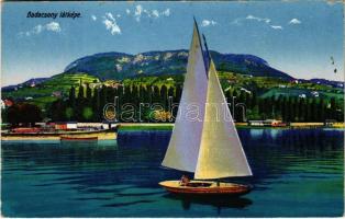 1926 Badacsony, látkép, vitorlás (EK)