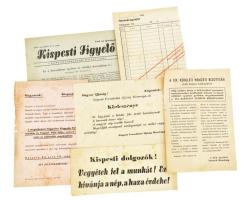 1956 Kispest, 6 db különféle forradalmi újság és röplap