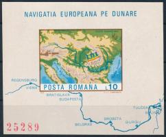 Dunai hajózás (Európai Duna Bizottság) vágott blokk, European Danube Committee imperforate block