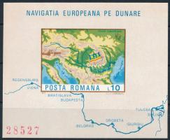 Dunai hajózás (Európai Duna Bizottság) vágott blokk, European Danube Committee imperforate block