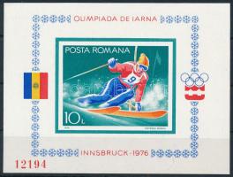 Téli olimpia, Innsbruck vágott blokk (ujjlenyomat), Winter Olympics Innsbruck imperforate block (fingerprint)