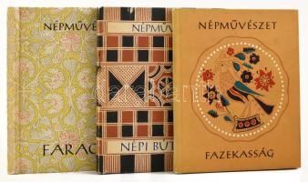 3 db népművészettel kapcsolatos könyv - Domanovszky György: Népi bútorok. Bp., 1964, Képzőművészeti Alap. + Lengyel Györgyi: Faragás. Bp., 1961. + Molnár László: Fazekasság. Bp., 1963. Kiadói kartonált kötés, jó állapotban.