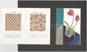 cca 1930 Eton Rural Fabrics, 2 db reklámprospektus, kartonra ragasztva, teljes méret: 25x35 cm