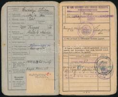 1940 Szeged, katonai igazolványi lap + 1945 Pápa, Dr. vitéz Mezey Kálmán orvos által kiállított rece...