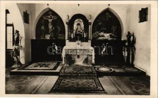 Budapest II. Magyar Szentföld, Betlehemi barlang, Golgotai kápolna, a kálváriáról kapott oltár és mozaik, belső. Heinrich István út 1-5. (EK)