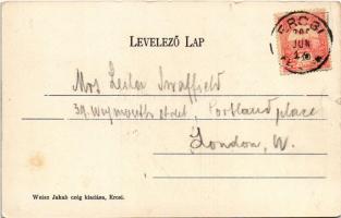 1906 Ercsi, gőzhajó, templom. Weisz Jakab kiadása (kis szakadás / small tear)