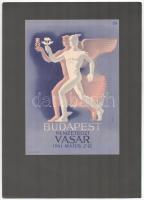 1941 Konecsni György (1908-1970): Budapesti Nemzetközi Vásár 1941. május 2-12., kisplakát, Bp., Piatnik Fotoffset-ny., kartonra kasírozva, 24x16,5 cm