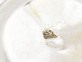 Ezüst(Ag) vodkás pohár, jelzett, alján kis horpadással, m: 4 cm, nettó: 9,4 g