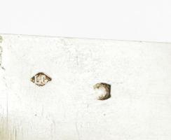 Ezüst(Ag) gyümölcskés csont nyéllel, jelzett, h: 20 cm, bruttó: 29,3 g