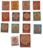Szovjetunió 1972. "50 éves a Szovjetunió" 14xklf jelvénytétel, nem teljes sorozat T:UNC,AU Soviet Union 1972. "50th anniversary of the Soviet Union" 14xdiff badge lot, not complete set C:UNC,AU