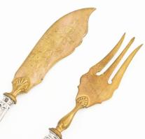 Ezüst(Ag) halas készlet, jelzett, h: 19 cm, bruttó: 90,4 g