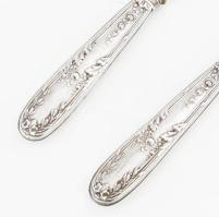 Ezüst(Ag) halas készlet, jelzett, h: 19 cm, bruttó: 90,4 g