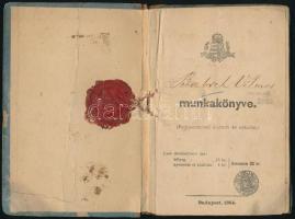 1886 Bp., DDSG (Első Dunagőzhajózási Társaság) Óbudai hajógyár alkalmazottjának munkakönyve, kissé sérült állapotban
