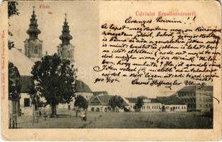 1900 Erzsébetváros, Dumbraveni; Fő tér. Benjamin József / main square (kopott sarkak / worn corners)