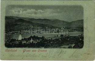 1899 (Vorläufer) Orsova, látkép. G. Hutterer kiadása / general view (fl)