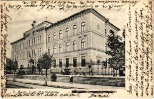 1905 Dés, Dej; M. kir. állami főgimnázium. Dés város látképe 9 sorozatban II. Teleky és Pintye kiadása / grammar school (lyukak / pinholes)