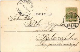 1905 Dés, Dej; M. kir. állami főgimnázium. Dés város látképe 9 sorozatban II. Teleky és Pintye kiadá...