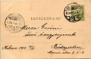 1902 Kolozsvár, Cluj; Mátyás király szobra. Kováts P. Fiai kiadása / statue, monument (EK)