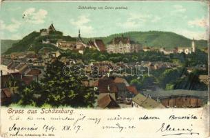 1904 Segesvár, Schässburg, Sighisoara; látkép. Petrovits kiadása / general view (EK)