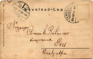 1904 Temesvár, Timisoara; Andrássy út, villamos. Moravetz és Weisz kiadása / street view, tram (kopo...